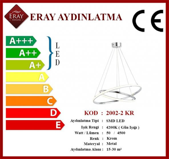 Eray Aydınlatma 2002-2 Krom Led Avize - 4