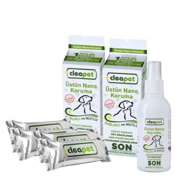 Cleapet Kedi Büyük Sağlık Paketi 2 Kutu Havlu +1 Adet Nano Sprey 150ml