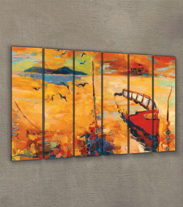 Be The Song 6 Parça Kanvas Tablo 180X90 Cm - 2