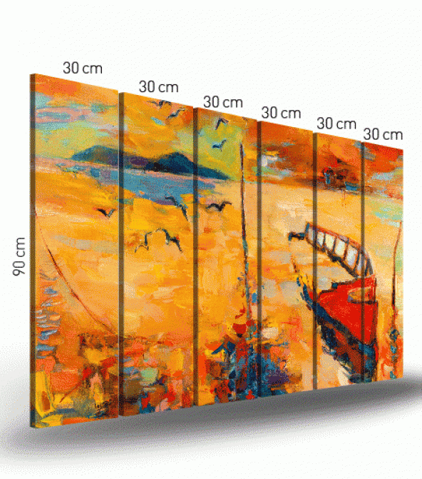 Be The Song 6 Parça Kanvas Tablo 180X90 Cm - 4