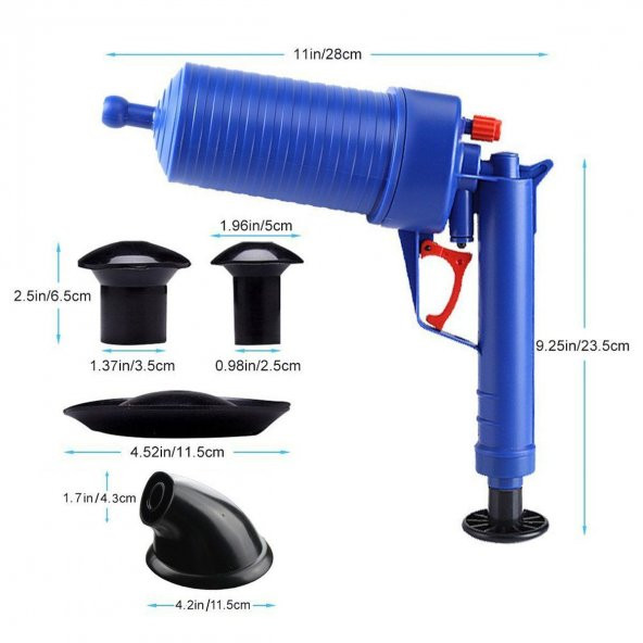 Air Blaster Basınçlı Lavabo Tuvalet Gider Açıcı Pompa - 1