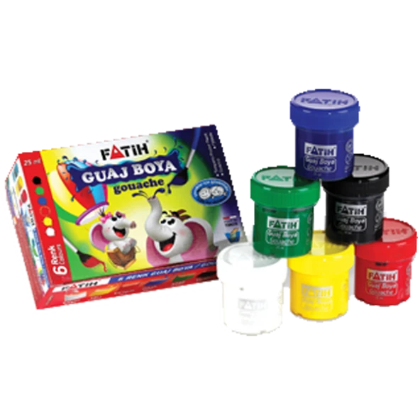Fatih Guaj Boya Karton Kutu Şişe 6 Renk 25 ML 50410 - 1