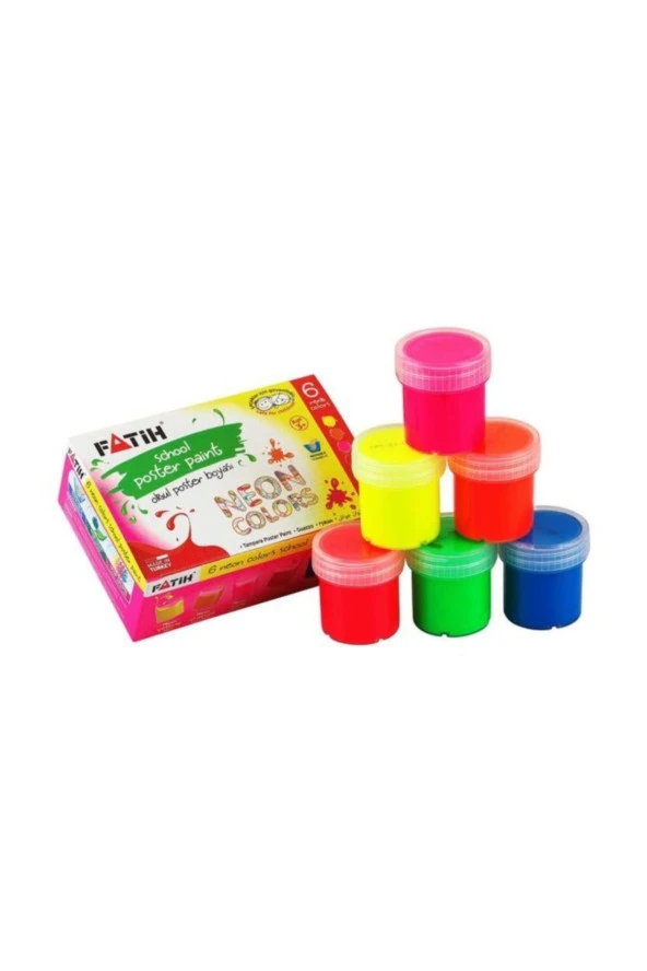 Fatih Guaj Boyası Neon 6 Renk 6x25=150 ML
