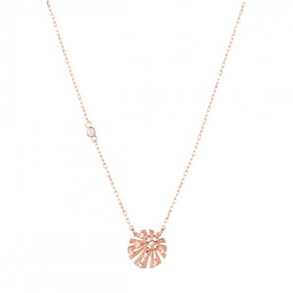 So CHIC Minimal Yonca Rose Gold Gümüş Kolye