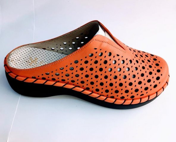 Kadın Hakiki Deri Sabo Narçiceği Ortopedik Terlik - 2