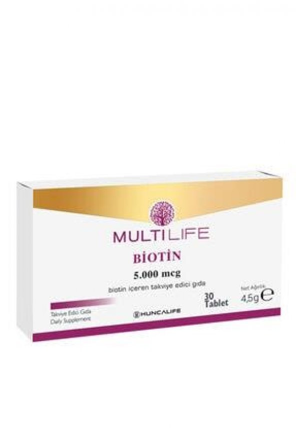 Multilife Biotin Içeren Takviye Edici Gıda 30 Tablet