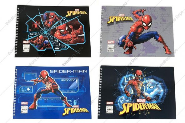 Spiderman Resim Defteri 17x24 cm 15 Yaprak Spiralli