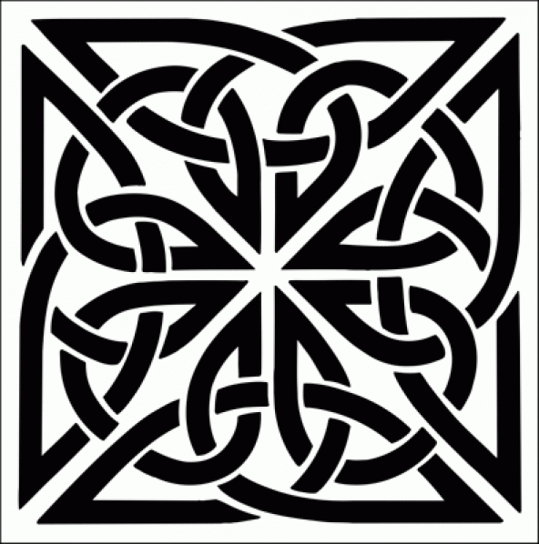 Celtic Karo Stencil Boyama şablonu 30x30 cm, Duvar Stencil, Fayans Stencil, Mobilya Stencil