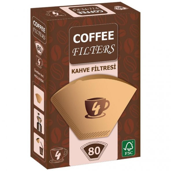 COFFEE FILTERS BROWN NO:4 80Lİ