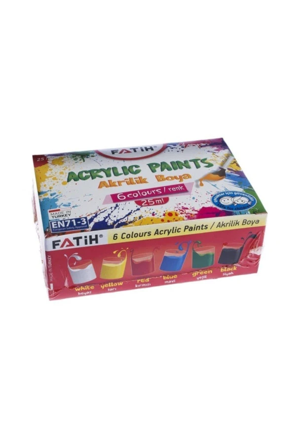 Fatih Akrilik Boya 25 ML 6 LI Takım Karışık