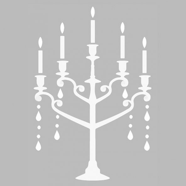 Viktoryen Şamdanlık Stencil Boyama şablonu 30x30cm,Duvar Stencil,Fayans Stencil,Mobilya Stencil ürün görseli 1