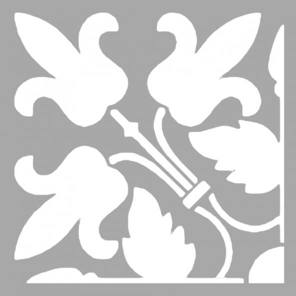 Buket Çiçek Motif Stencil Boyama şablonu 30x30 cm, Duvar Stencil, Fayans Stencil, Mobilya Stencil - 2