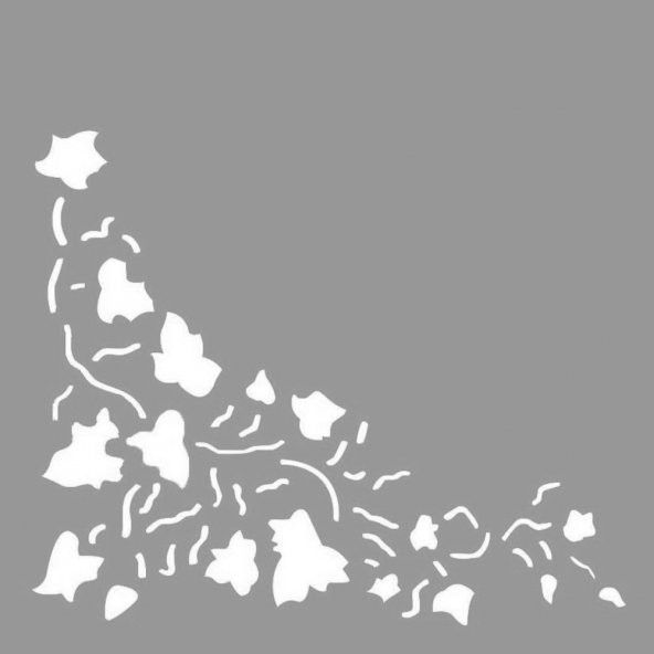 Sarmaşık Köşesi Stencil Boyama şablonu 30x30 cm, Duvar Stencil, Fayans Stencil, Mobilya Stencil