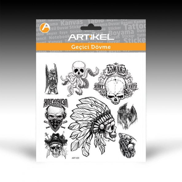 Kuru Kafa-4 Geçici Dövme,Geçici Tattoo 15,5x16cm,Vücut Dövme,Kol Bilek Dövme,Boyun Dövme,Sırt Dövme - 2