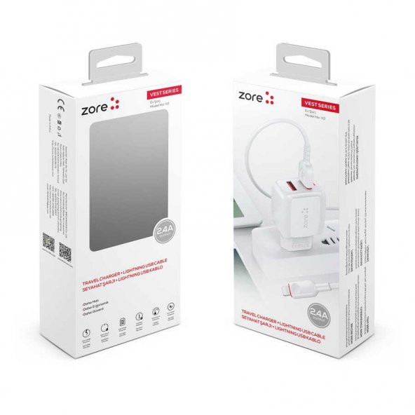 iPhone 11 Pro Max Vest V2 Lightning 2 in 1 2.4A Hızlı Şarj Seti - 8
