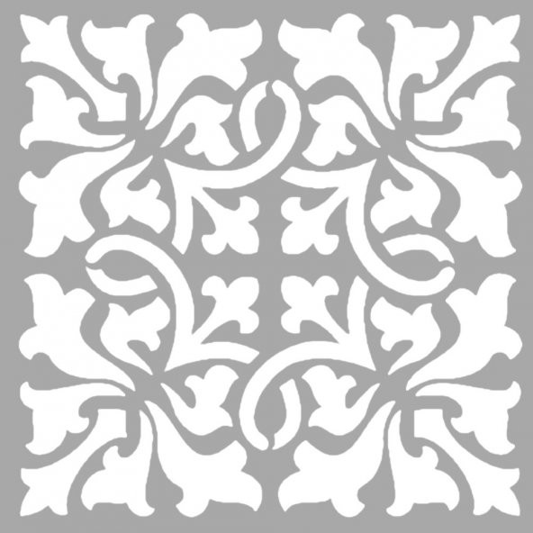 Motif Karo Stencil Boyama şablonu 30x30 cm, Duvar Stencil, Fayans Stencil, Mobilya Stencil