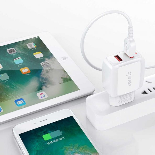 iPad Mini 5 Vest V2 Lightning 2 in 1 2.4A Hızlı Şarj Seti - 6