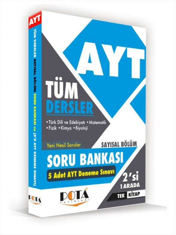 EĞİTİM DÜNYASI & POTA AYT SAY TÜM DERSLER SORU BANKASI+  5 ADET AYT DENEME SINAVI (TEK KİTAP)