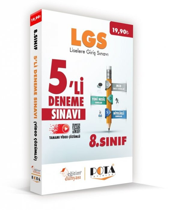 EĞİTİM DÜNYASI & POTA LGS 5li Deneme Kitabı - 176 Sayfa