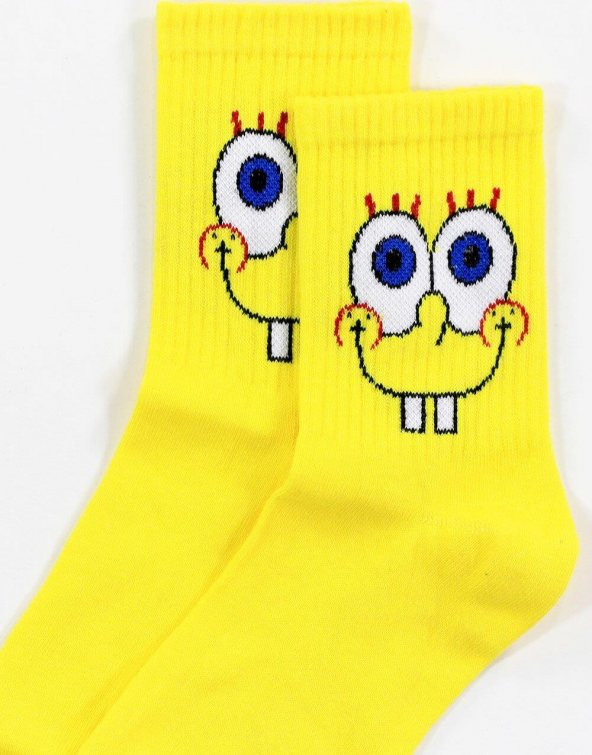 Sarı Smile 37-44 Unisex Unique Socks - 2