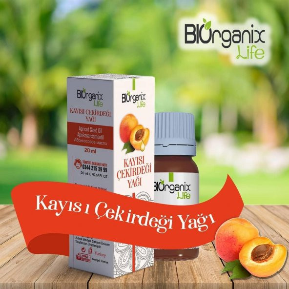 Biorganix Life Organik Kayısı Çekirdeği Yağı Tohumu Yağı 20 ML Şişede