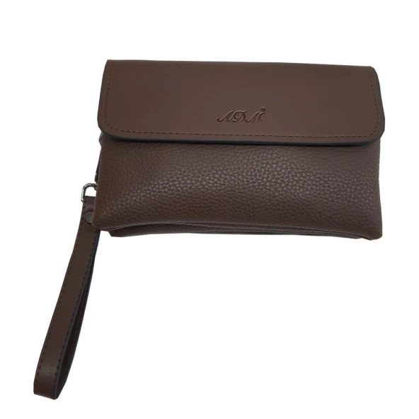 Sade Kahve Renk Erkek Deri El Çantası