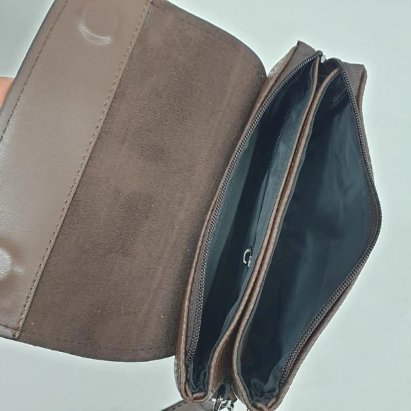 Sade Kahve Renk Erkek Deri El Çantası - 3