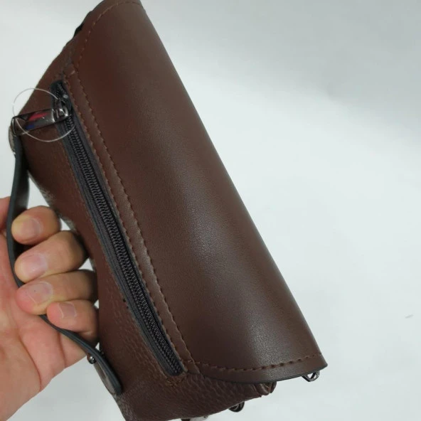 Sade Kahve Renk Erkek Deri El Çantası - 9