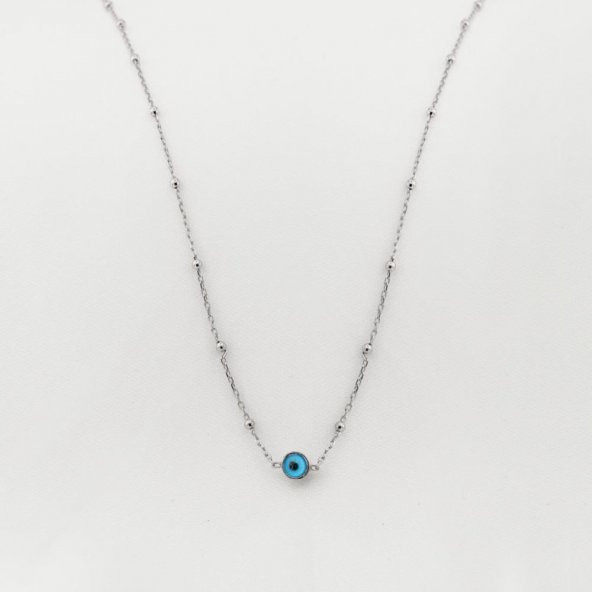 925 Ayar Gümüş Nazar Gözlü Bayan Kolye ürün görseli