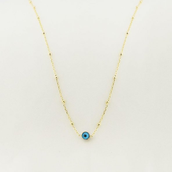 925 Ayar Gümüş Nazar Gözlü Bayan Kolye - Resim 2