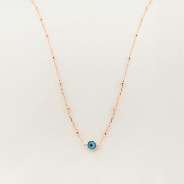 925 Ayar Gümüş Nazar Gözlü Bayan Kolye - Resim 3