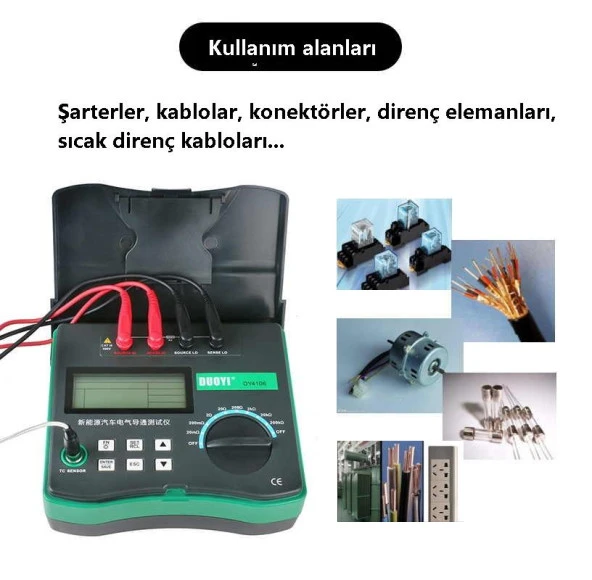 DUOYI DY4106 Mili OHM Metre / Düşük Direnç Testi Mikro Ohm Metre - 2
