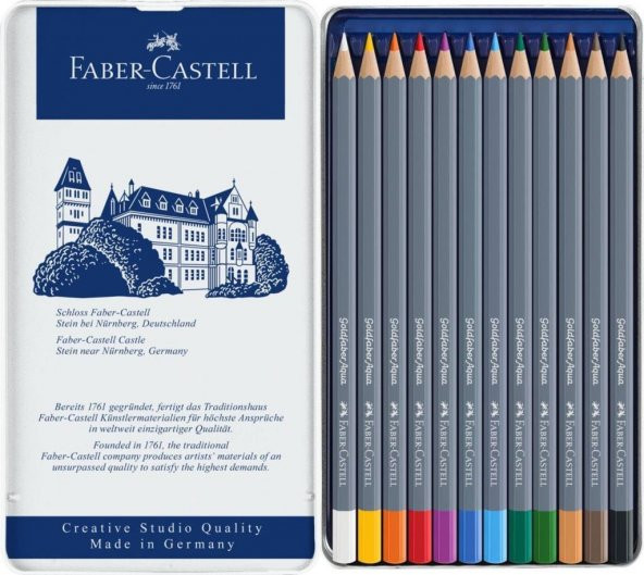 Faber Castell Creative Studio Goldfaber Aquarell Boya Kalemi Metal Kutu 12li - 2
