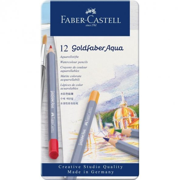 Faber Castell Creative Studio Goldfaber Aquarell Boya Kalemi Metal Kutu 12li - 3