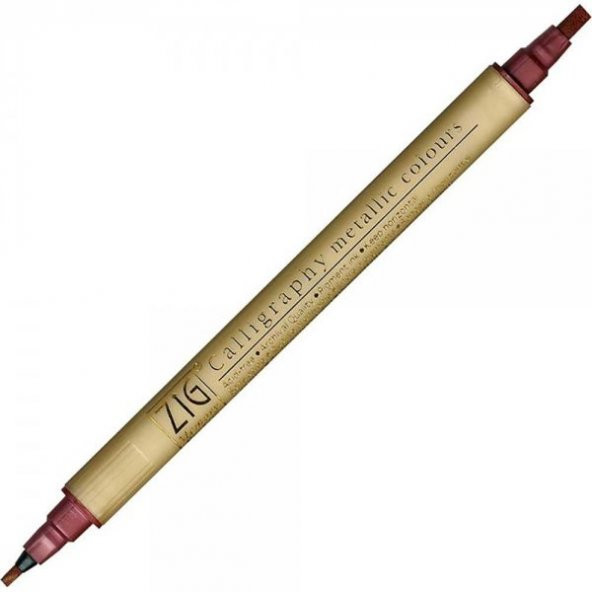 Zig Çift Uçlu Yaldızlı Kaligrafi Kalemi 2 mm + 3.5 mm 126 Metalik Kırmızı