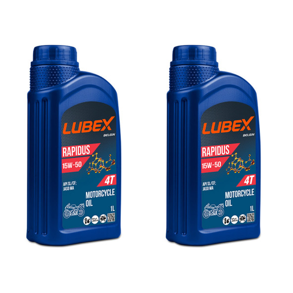 Lubex Rapidus 15W-50 1 Lt 4 Zamanlı Motosiklet Yağı (2 Adet)