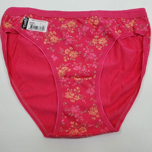 Tutku Kadın Pembe Çiçek Desenli Naz Bikini Külot
