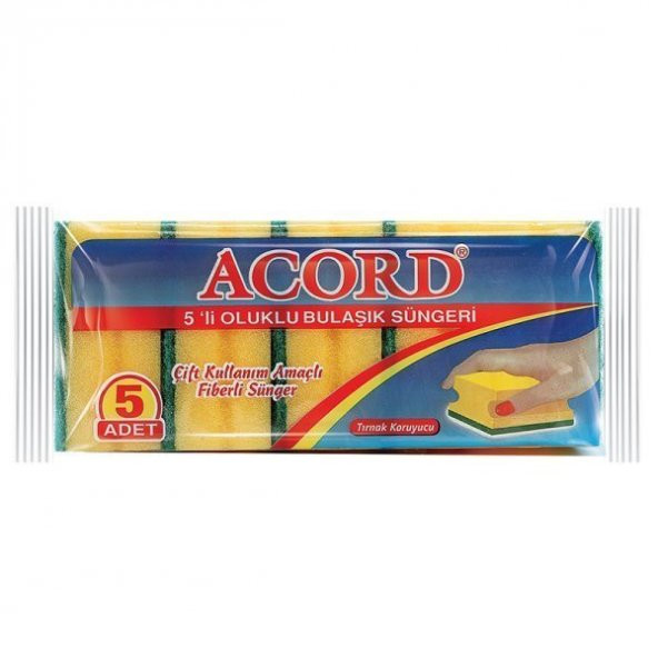 Acord Oluklu Bulaşık Süngeri 5Li - 6