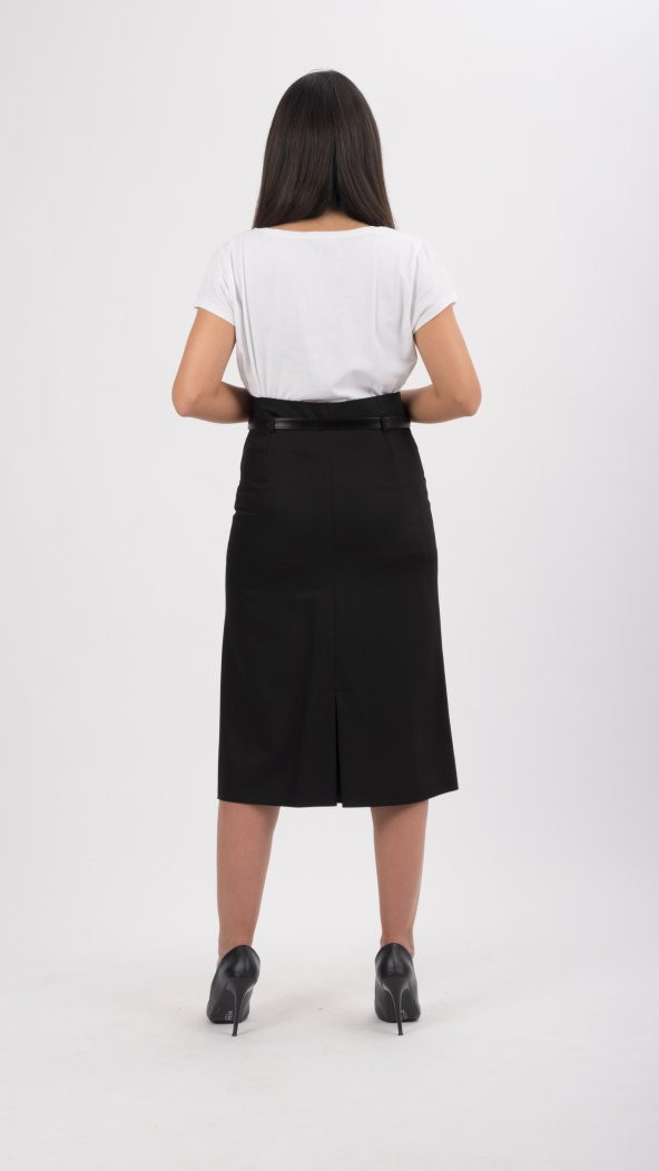 BAYAN KALEM ETEK ŞANEL BOY,75 CM.SORALLİNE,762 SİYAH - 3