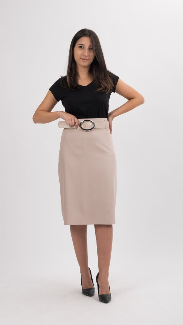 BÜYÜK BEDEN OFİS ETEK,70 CM BOYUNDA,ASTARLI,SORALLİNE,747, TAŞ