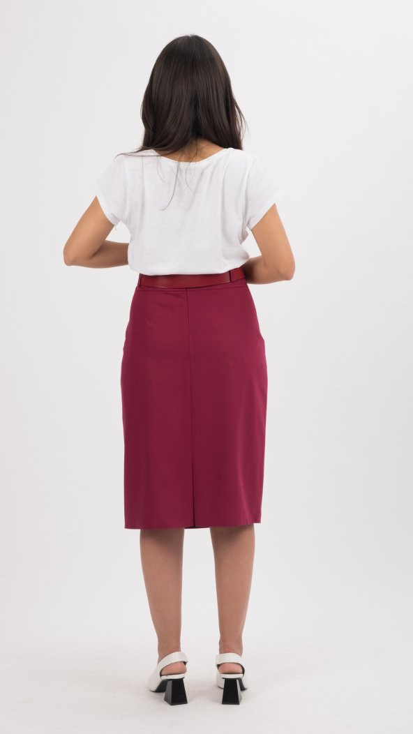 BÜYÜK BEDEN KALEM ETEK,70 CM BOYUNDA ,ASTARLI ETEK,SORALLİNE,747 NARÇİÇEĞİ - 3