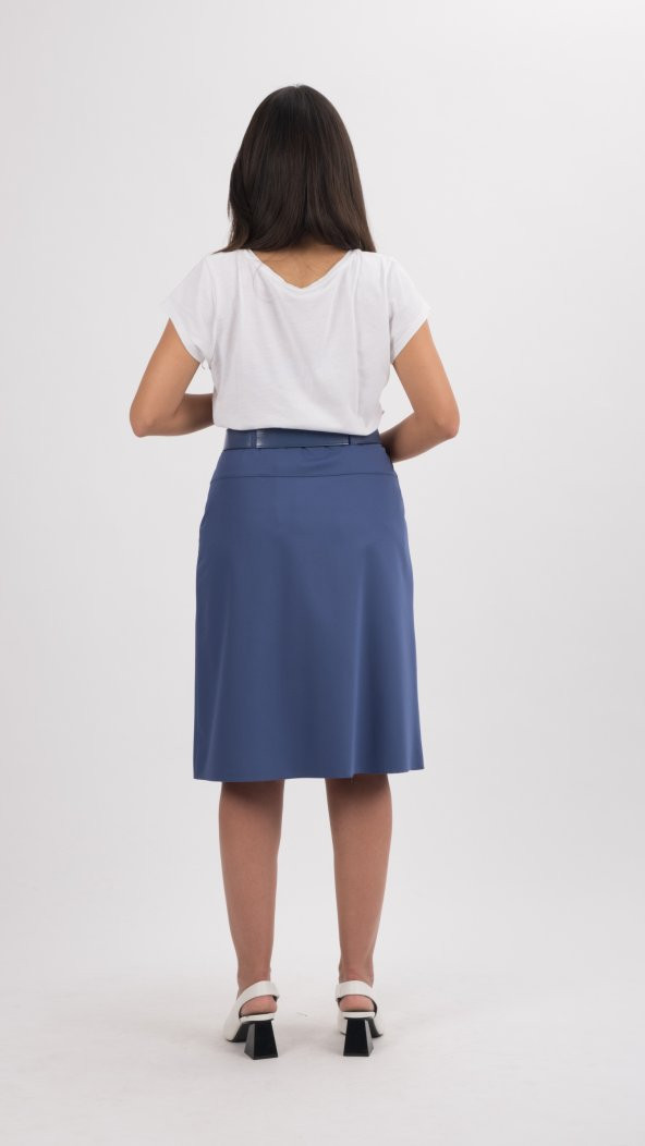 BAYAN A PİLE ETEKASTARLI65 CM BOYUNDASORALLİNE722 MAVİ - 3