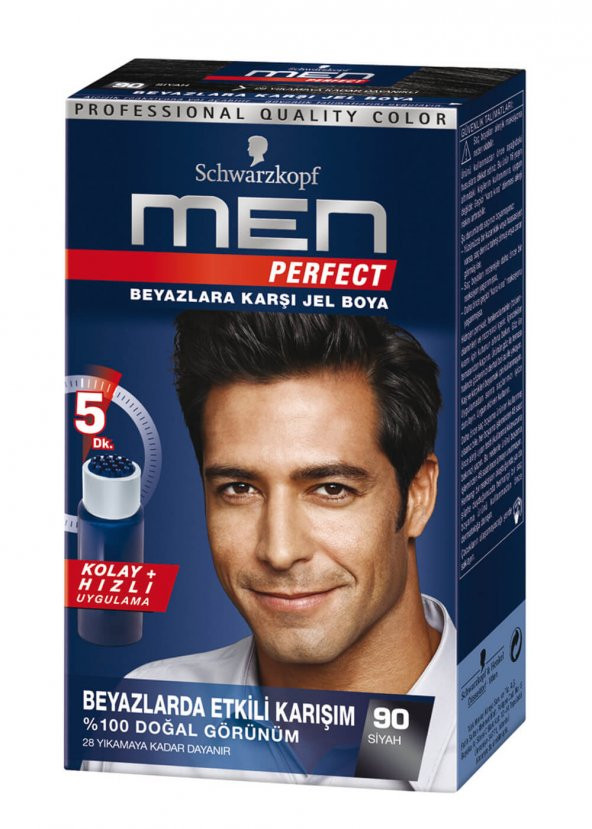 Schwarzkopf Men Perfect Siyah Erkek Jel Saç Boyası No:90 80ml