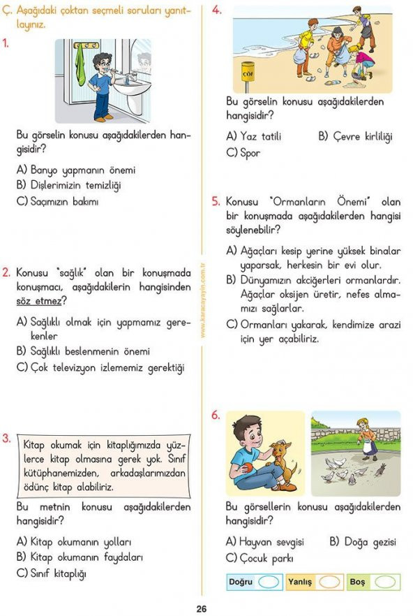 Karaca Eğitim Yayınları 3. Sınıf Türkçe Etkinlikli Soru Bankası Çalışma Yaprakları - 7