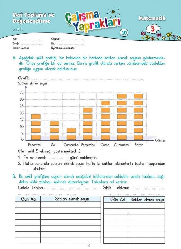 Karaca Eğitim Yayınları 3. Sınıf Matematik Etkinlikli Soru Bankası Çalışma Yaprakları - 8