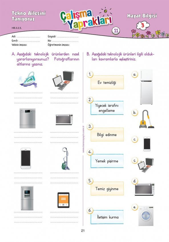 Karaca Eğitim Yayınları 3. Sınıf Hayat Bilgisi Etkinlikli Soru Bankası Çalışma Yaprakları - 7