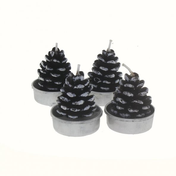 4 Adet 4cm Kozalak Tealight Mum - 2