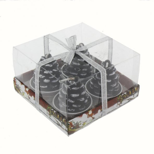 4 Adet 4cm Kozalak Tealight Mum - 3