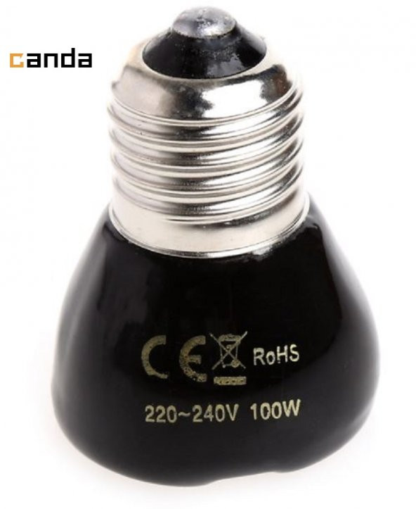 Teraryum Seramik Sürüngen Isıtıcı Lamba Kümes Isıtıcı İnfrared Kızılötesi Ampül 100W E27 Duy
