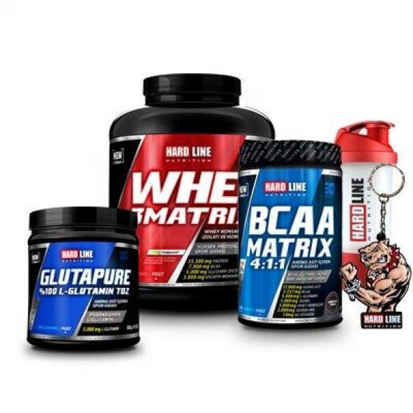 Hardline Kas 2 Kombinasyonu WHEY 3 MATRİX + BCAA MATRİX + GLUTAPURE KOMBİNASYONU + HIZLI KARGO
